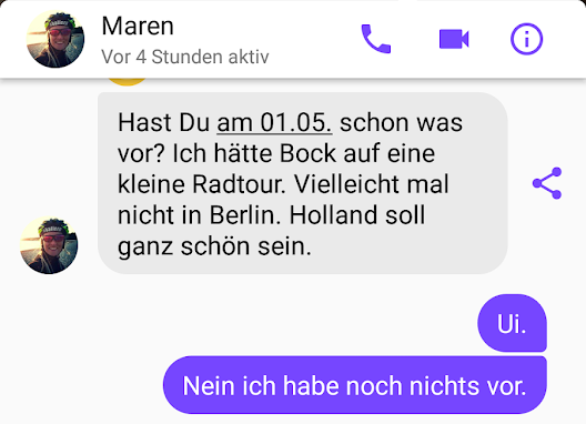 Nachricht von Maren
